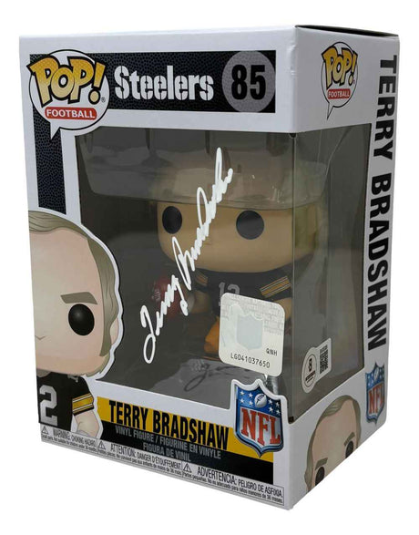 Terry Bradshaw Signed In White Pittsburgh Steelers Funko Pop #85 BAS