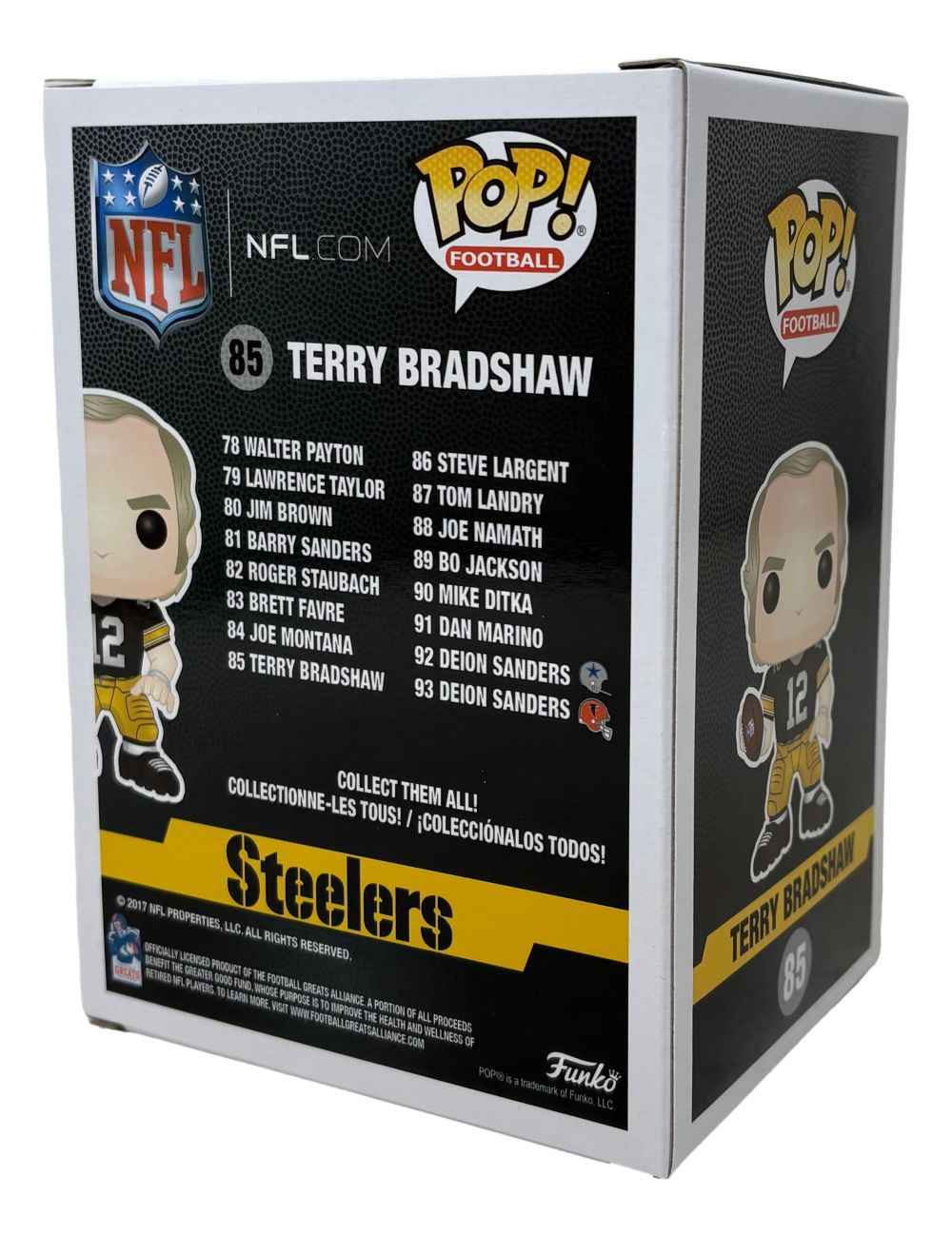 Terry Bradshaw Signed In White Pittsburgh Steelers Funko Pop #85 BAS