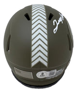 Terry Bradshaw Signed In White Steelers Salute To Service Mini Speed Helmet BAS