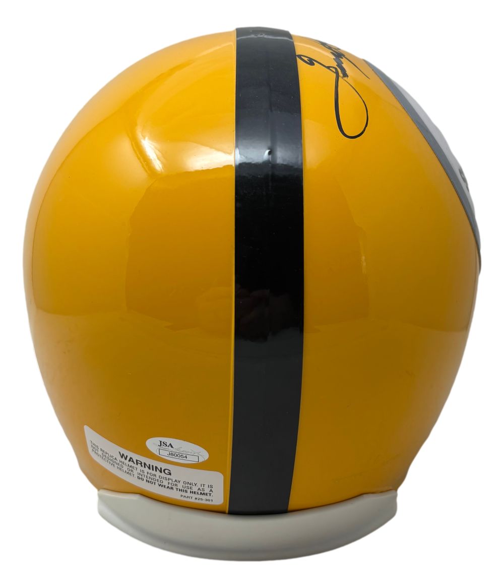 Terry Bradshaw Signed Pittsburgh Steelers Yellow FS Replica Helmet JSA