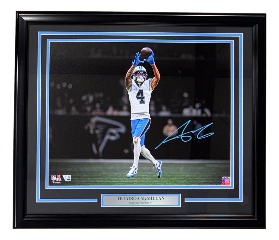 Tetairoa McMillan Signed Framed 16x20 Carolina Panthers Photo Fanatics