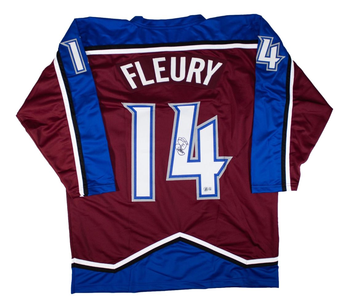 Theo Fleury Colorado Signed Burgundy Hockey Jersey BAS