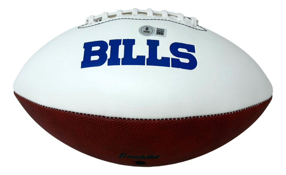 Thurman Thomas Signed Buffalo Bills Logo Football HOF 07 BAS