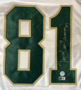 Tim Brown Notre Dame Signed White Football Jersey Heisman 87 BAS