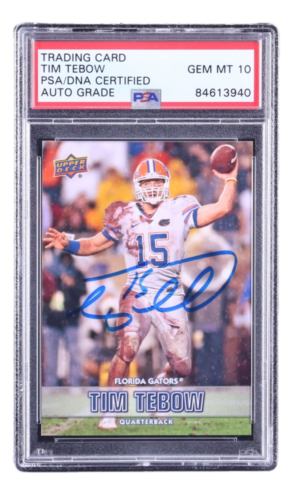 Tim Tebow Signed 2012 Upper Deck TT-2 Trading Card PSA Auto Gem MT 10