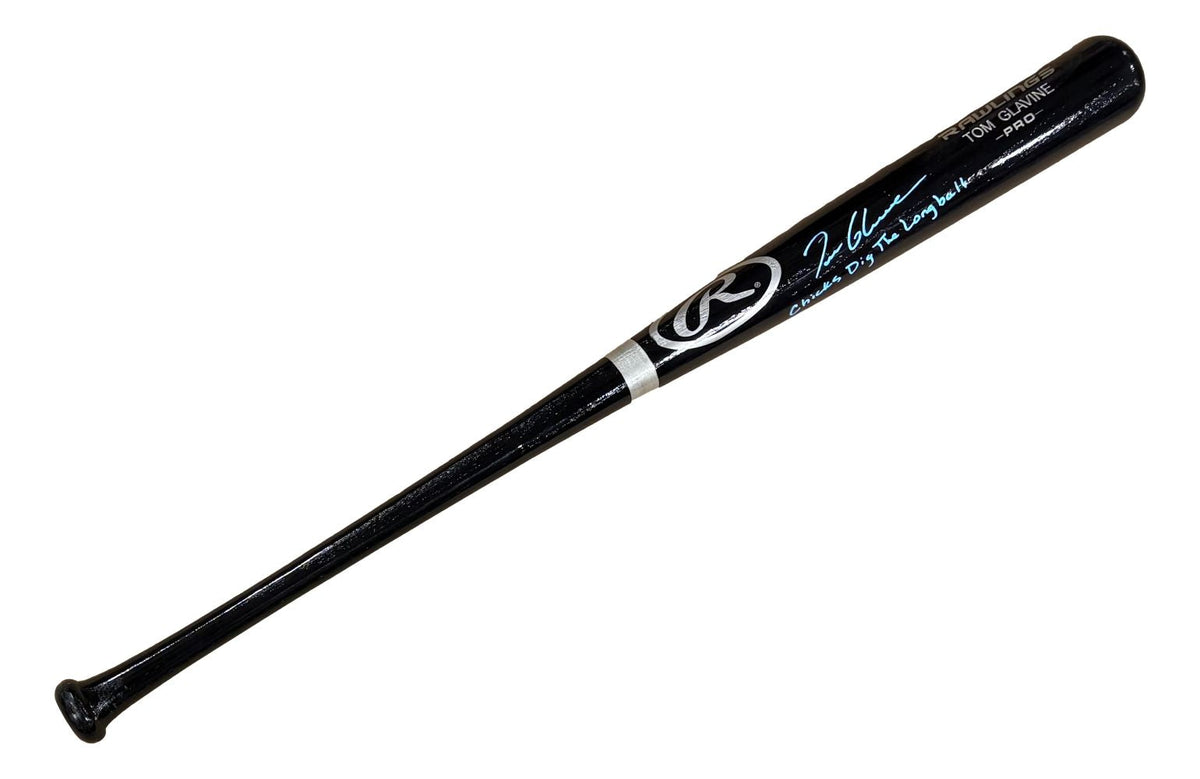 Tom Glavine Braves Signed Rawlings Baseball Bat Chicks Dig The Long Ball BAS