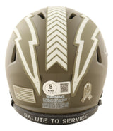 LaDainian Tomlinson Signed Chargers Salute To Service Mini Speed Helmet BAS