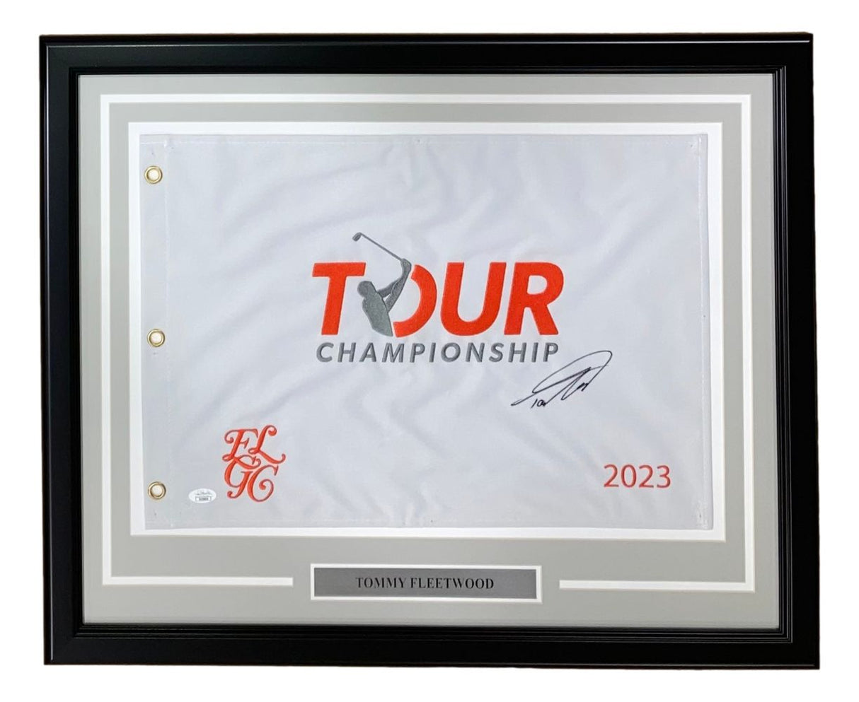Tommy Fleetwood Signed Framed 2023 PGA Tour Championship Golf Flag JSA
