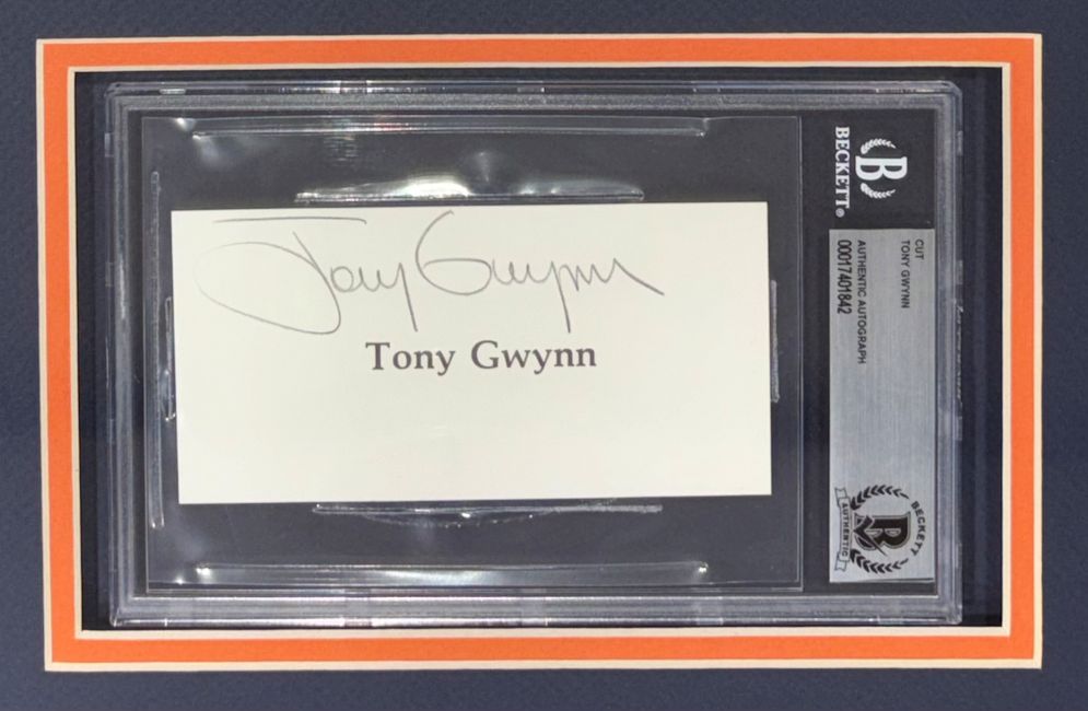 Tony Gwynn Signed Framed Cut Signature w/ 8x10 San Diego Padres Photo BAS