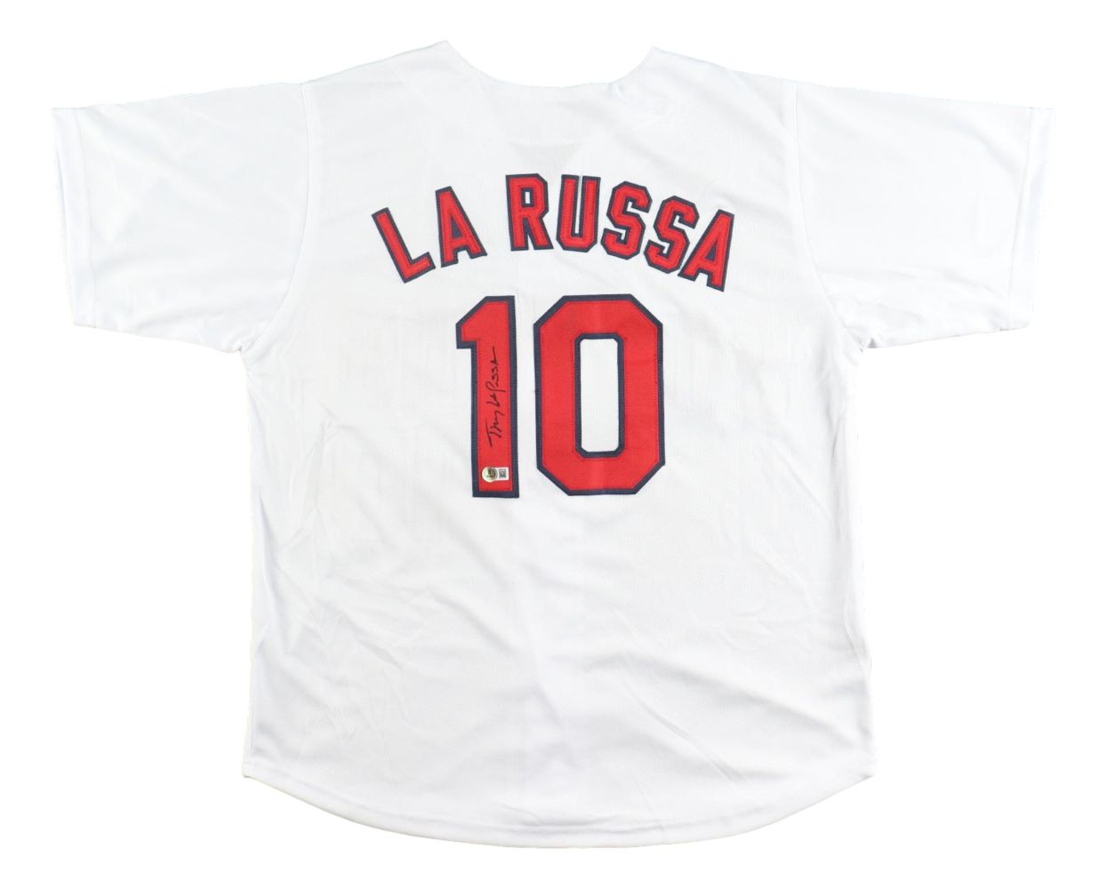 Tony La Russa St. Louis Signed White Baseball Jersey BAS
