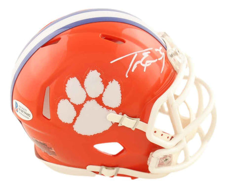 Travis Etienne Signed Clemson Tigers Mini Speed Helmet BAS