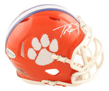 Travis Etienne Signed Clemson Tigers Mini Speed Helmet BAS