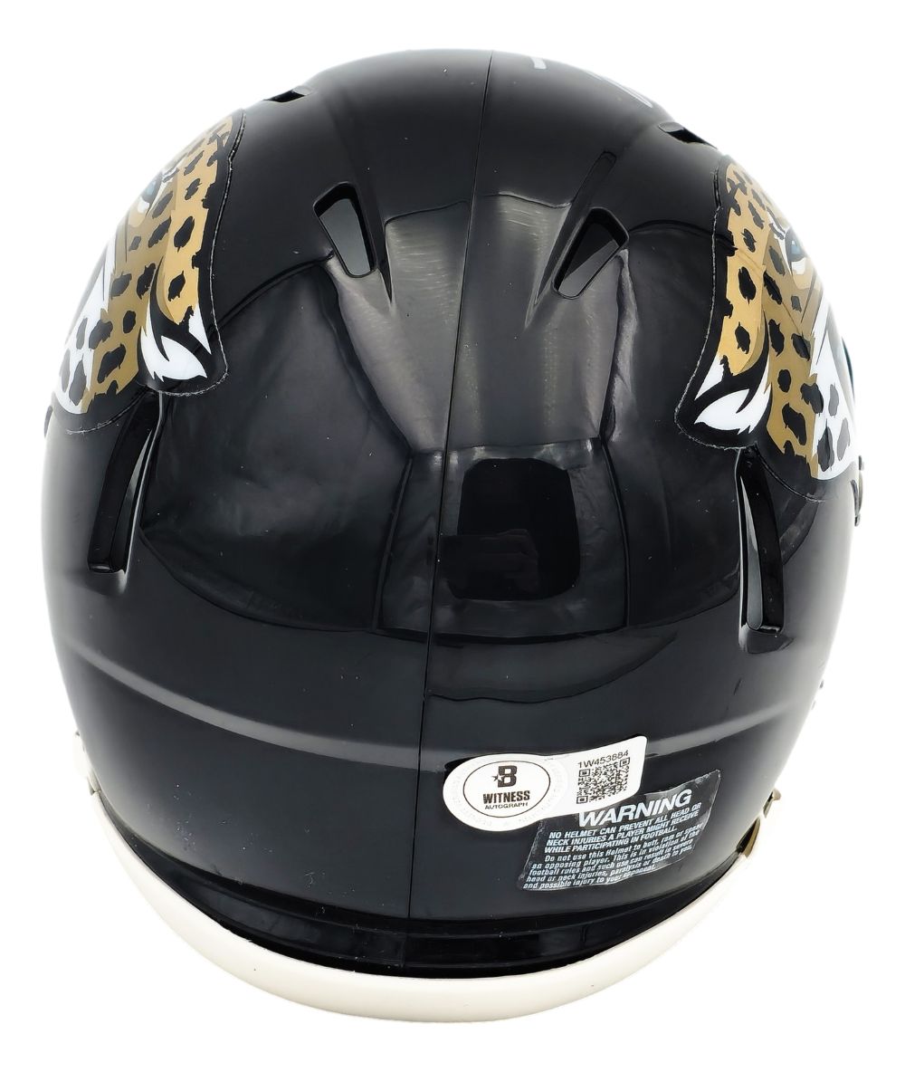 Travis Etienne Signed Jacksonville Jaguars Mini Speed Helmet BAS