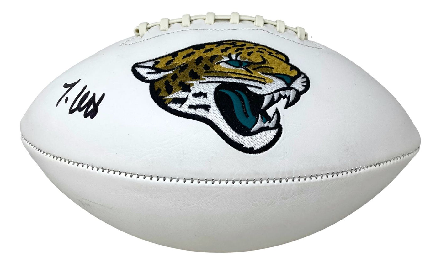Travis Hunter Signed Jacksonville Jaguars Logo Football BAS