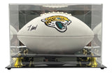 Travis Hunter Signed Jacksonville Jaguars Logo Football BAS w/ Case