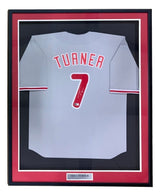 Trea Turner Philadelphia Signed Framed Gray Baseball Jersey BAS ITP - Sports Integrity