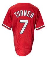 Trea Turner Philadelphia Signed Red Baseball Jersey BAS ITP