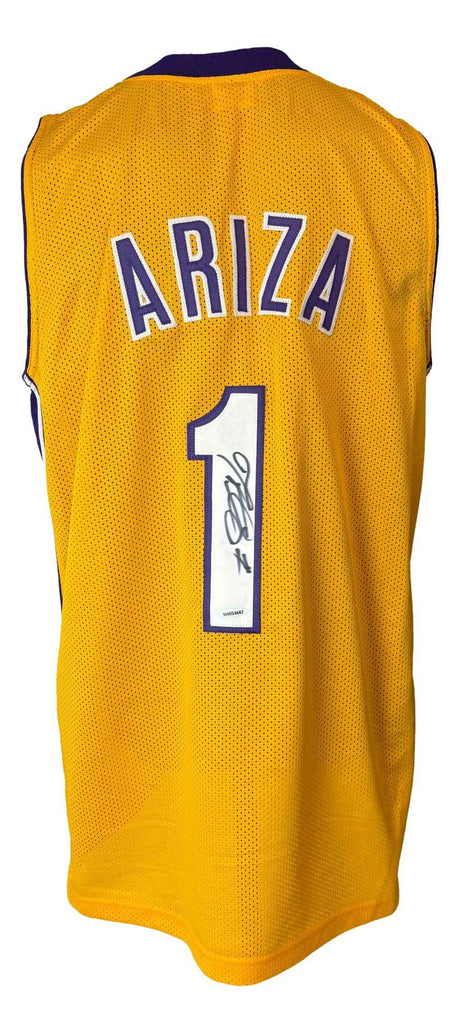 Trevor Ariza Los Angeles Signed Yellow #1 Basketball Jersey UDA Hologram