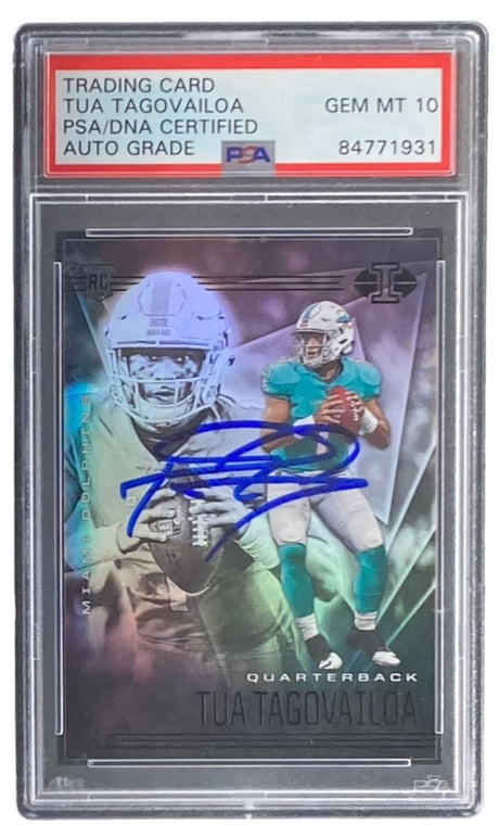 Tua Tagovailoa Signed 2020 Panini Illusion #6 Dolphins Rookie Card PSA Gem MT 10 - Sports Integrity