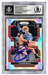 Tyler Bate Signed 2022 Panini Prizm WWE #122 Trading Card BAS