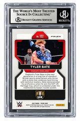 Tyler Bate Signed 2022 Panini Prizm WWE #122 Trading Card BAS