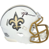 Tyler Shough Autographed New Orleans Saints White 2025 Alternate Speed Mini Helmet Fanatics
