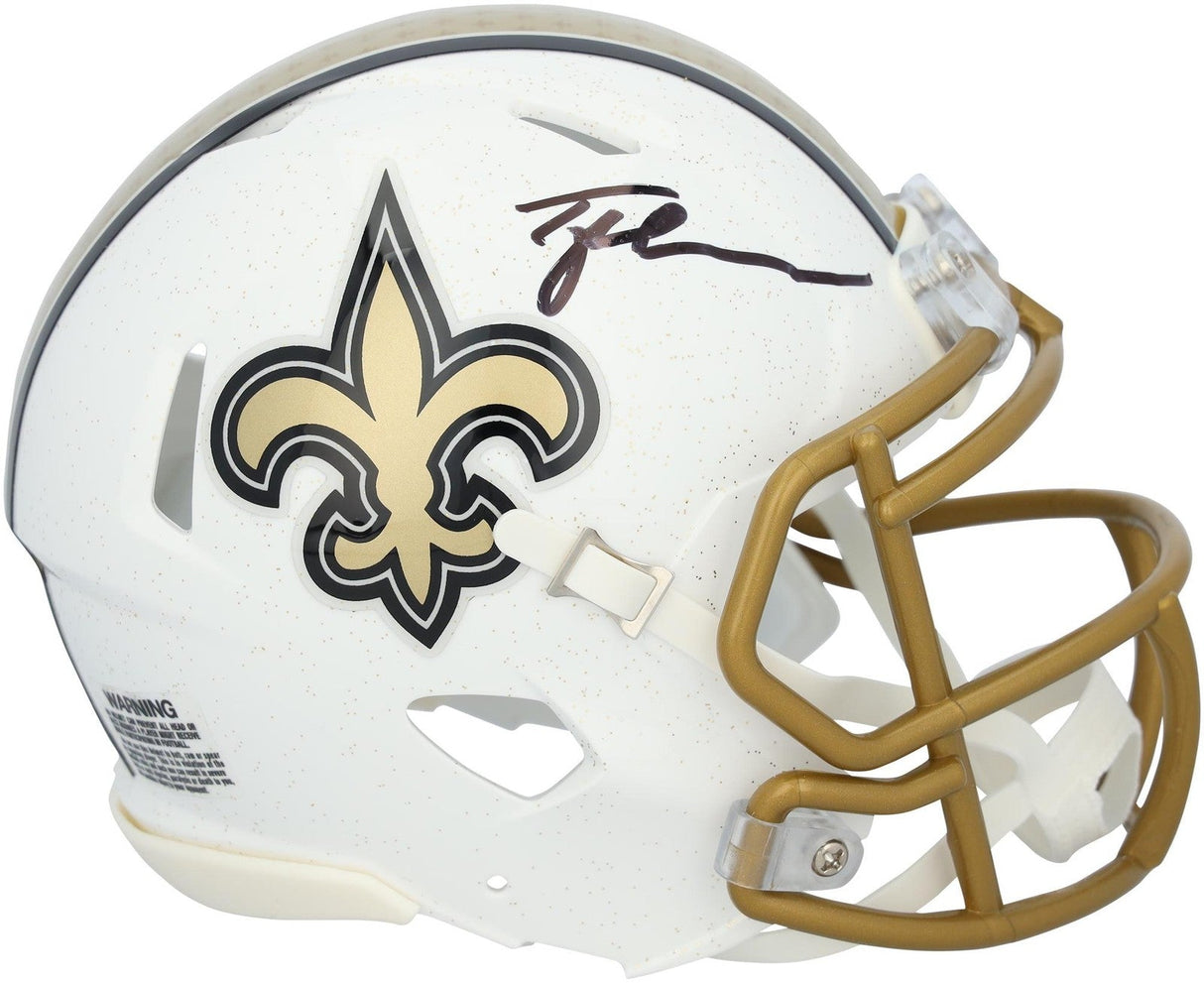 Tyler Shough Signed New Orleans Saints Alt White Mini Speed Helmet Fanatics