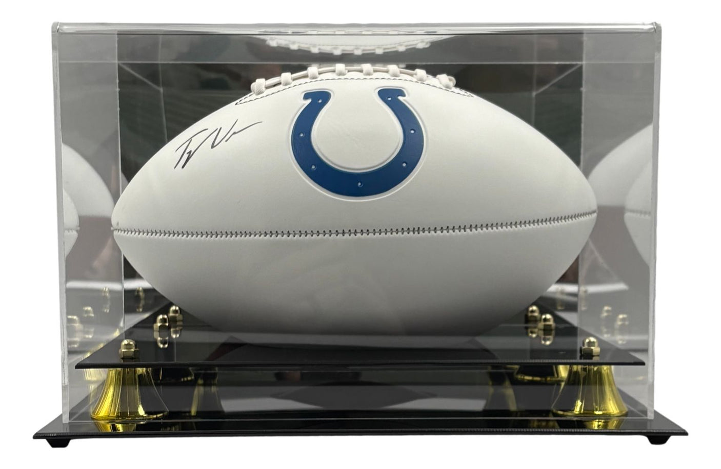 Tyler Warren Signed Indianapolis Colts Logo Football Fanatics w/ Case