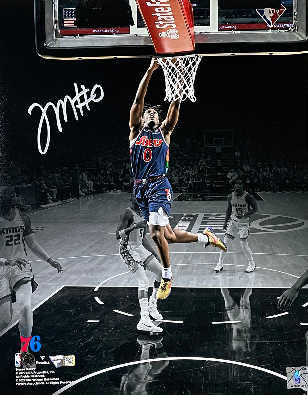Tyrese Maxey Signed 11x14 Philadelphia 76ers Spotlight Photo Fanatics