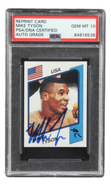 Mike Tyson Signed Reprint 1986 Panini Supersport #153 Rookie Card PSA Auto 10
