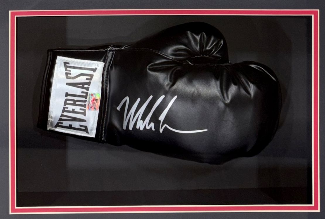 Mike Tyson Signed Framed Black Right Hand Everlast Boxing Glove Tyson Hologram
