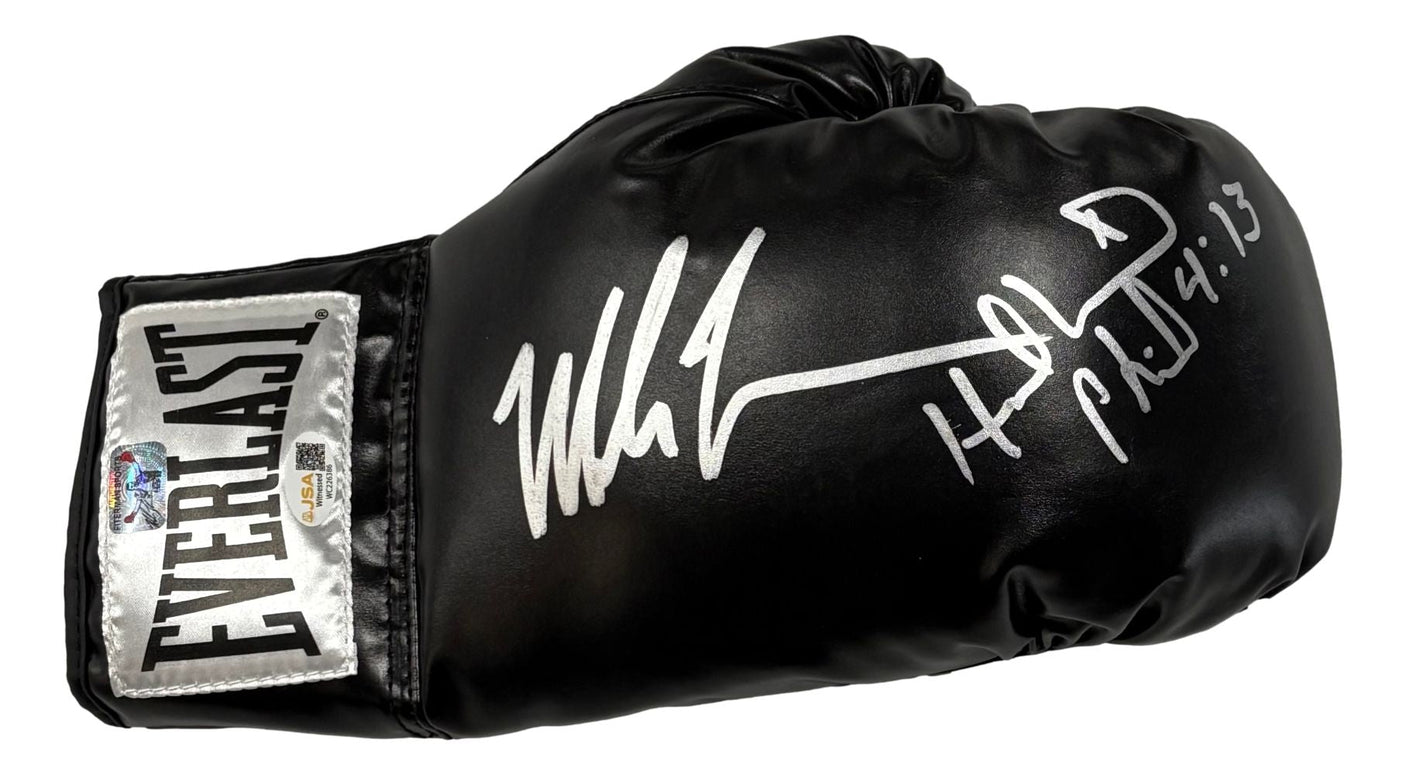 Mike Tyson Evander Holyfield Signed Black Everlast Right Hand Boxing Glove JSA