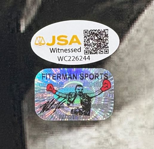 Mike Tyson Signed 16x20 Spotlight Boxing Photo JSA QR Hologram