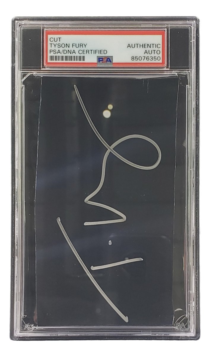 Tyson Fury Signed Slabbed Boxing Cut Signature PSA/DNA 85076350 - Sports Integrity