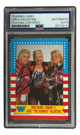Greg Valentine Signed 1987 Topps #12 WWF WWE Trading Card PSA/DNA