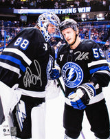 Andrei Vasilevskiy Jake Guentzel Signed 16x20 Tampa Bay Lightning Photo JSA QR