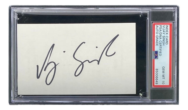 Vijay Singh Signed Slabbed Index Card PSA/DNA Gem MT 10 - Sports Integrity