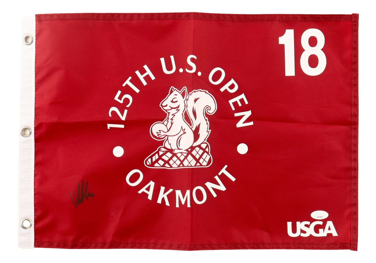 Viktor Hovland Signed 2025 US Open Golf Flag JSA