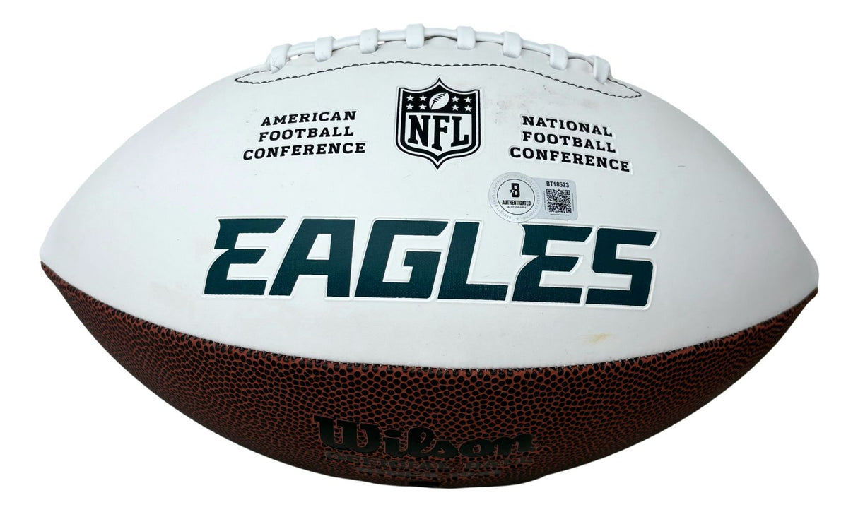 Vince Papale Signed Philadelphia Eagles Logo Football Invincible Inscribed BAS