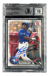 Vladimir Guerrero Jr Signed 2016 Topps #BP55 Blue Jays Rookie Card BAS Auto 10