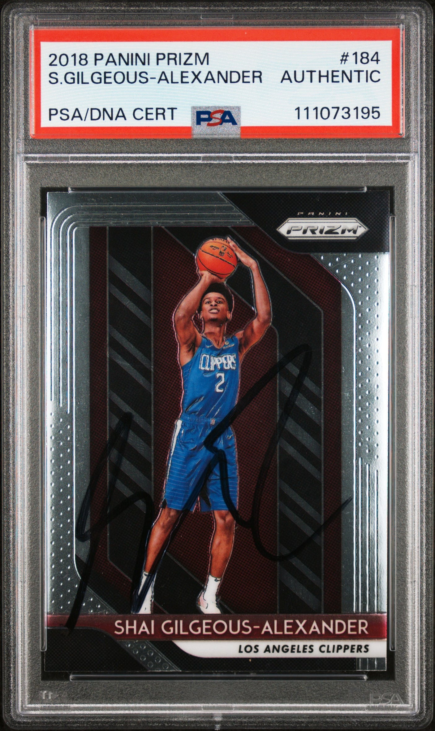 Shai Gilgeous-Alexander Signed 2018 Panini Prizm #184 Rookie Card PSA/DNA Slab