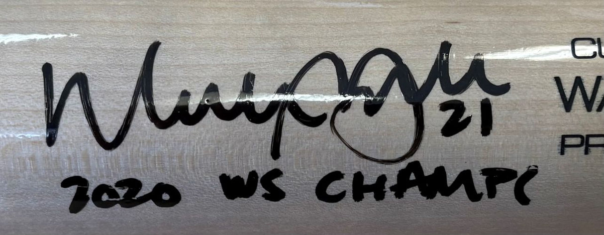 Walker Buehler Dodgers Signed Victus CT1 Player Model Bat 2020 WS Champs BAS