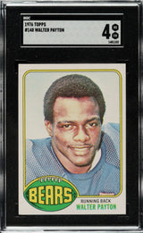Sports Integrity’s Walter Payton 1976 Topps #148 Chicago Bears Rookie Card is graded SGC VG-EX 4 and comes encased in a protective holder.
