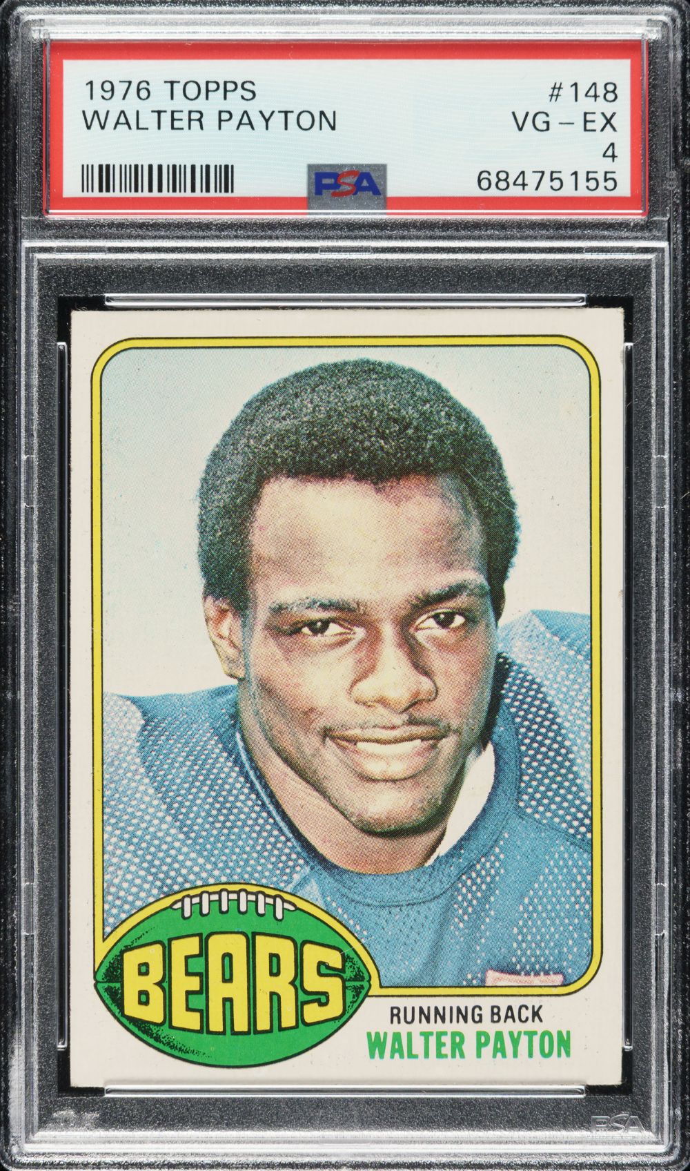 Walter Payton 1976 Topps #148 Chicago Bears Rookie Card PSA VG-EX 4
