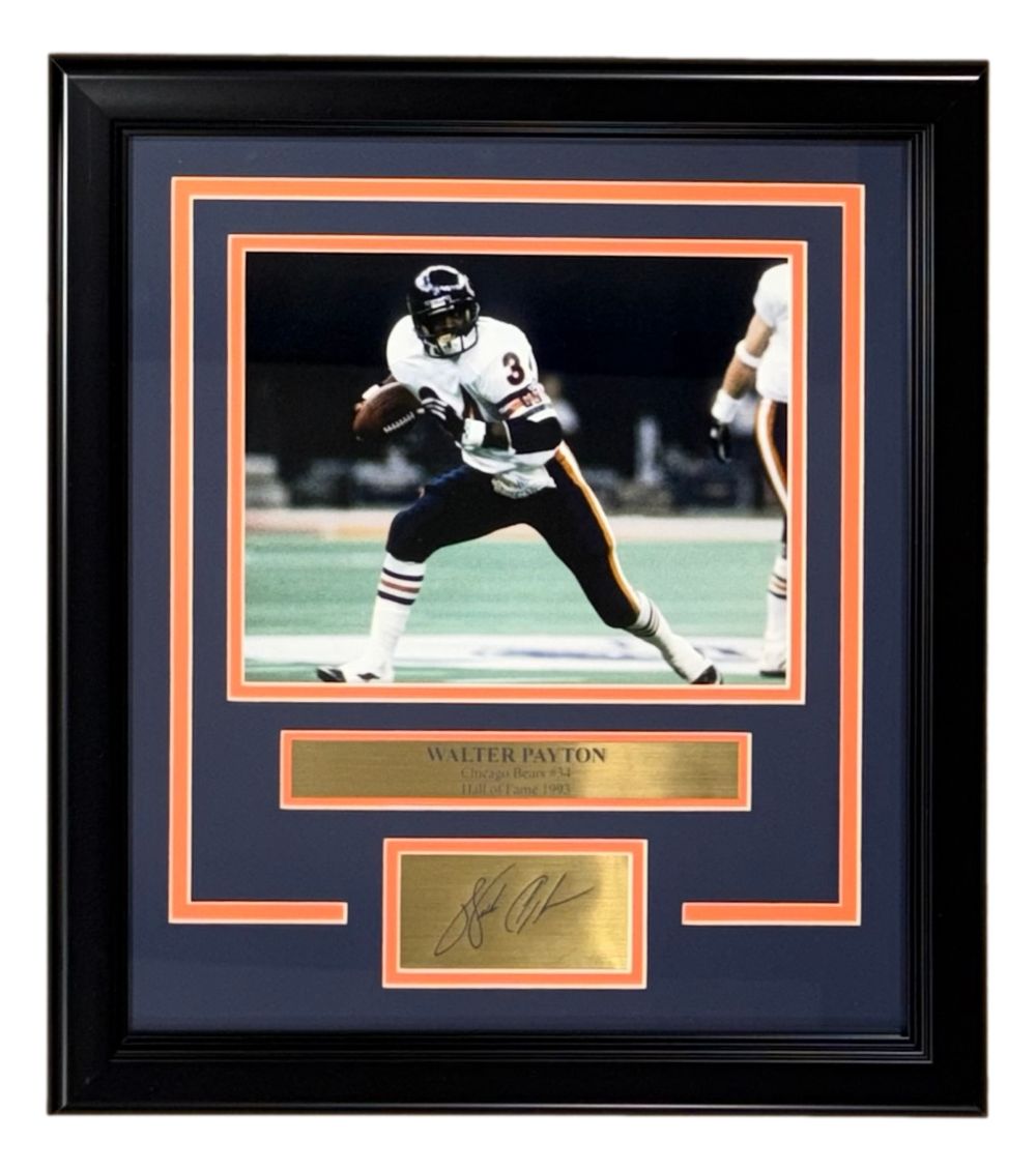 Walter Payton Framed 8x10 Chicago Bears Photo w/ Laser Engraved Signature