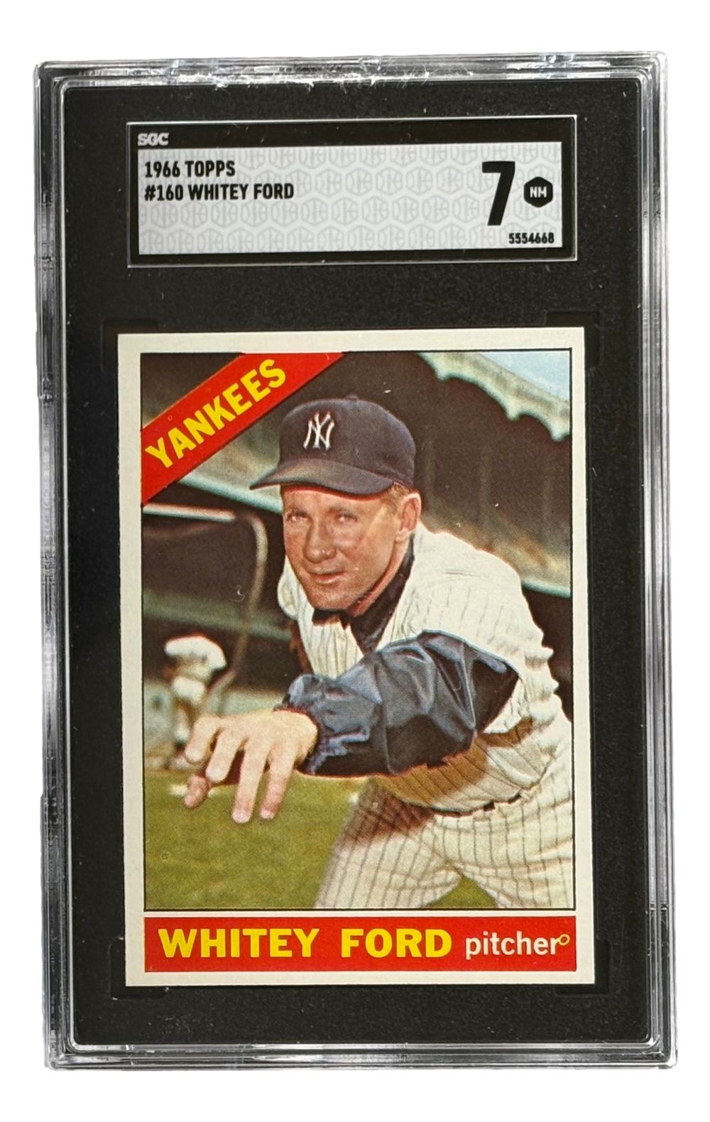 Whitey Ford 1966 Topps #160 New York Yankees Trading Card CGC NM 7
