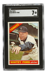 Whitey Ford 1966 Topps #160 New York Yankees Trading Card CGC NM 7