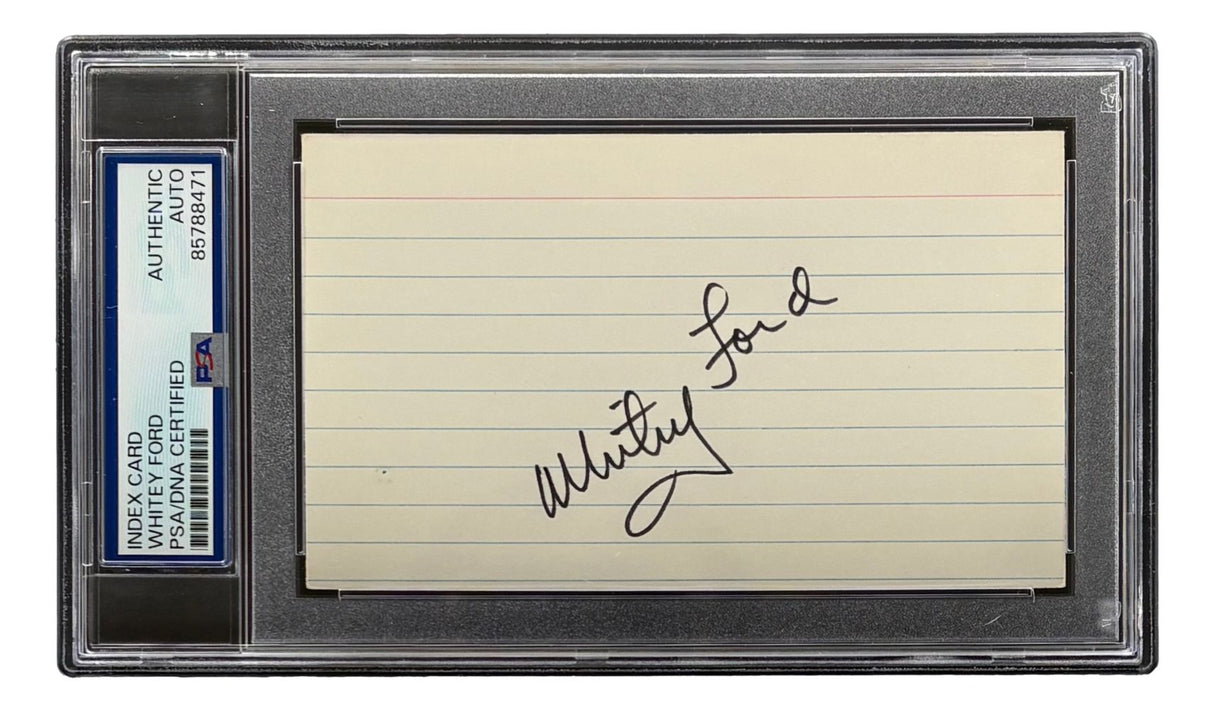 Whitey Ford New York Yankees Signed Index Card PSA/DNA