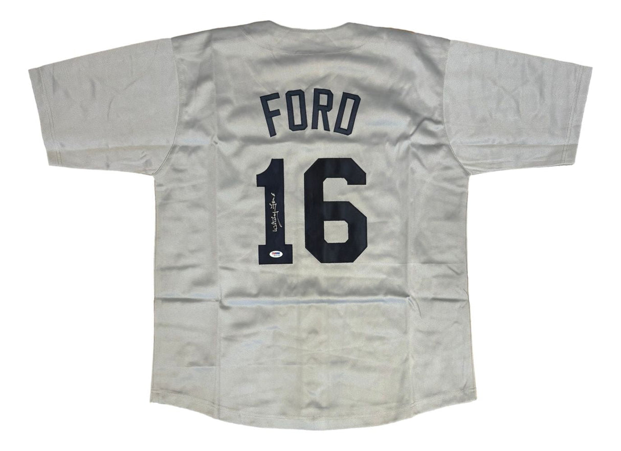 Whitey Ford New York Signed Gray Baseball Jersey PSA/DNA
