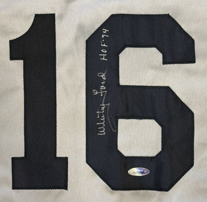 Whitey Ford New York Signed Gray Baseball Jersey HOF 74 Inscribed Tristar